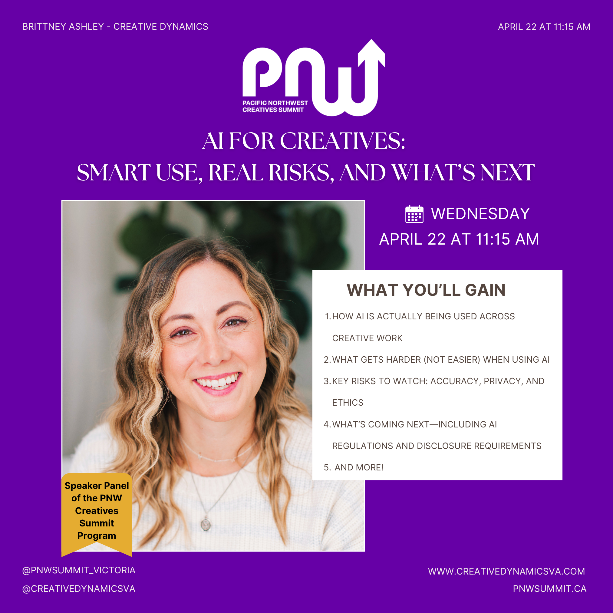 PNW Creatives Summit Speaker Brittney Ashley